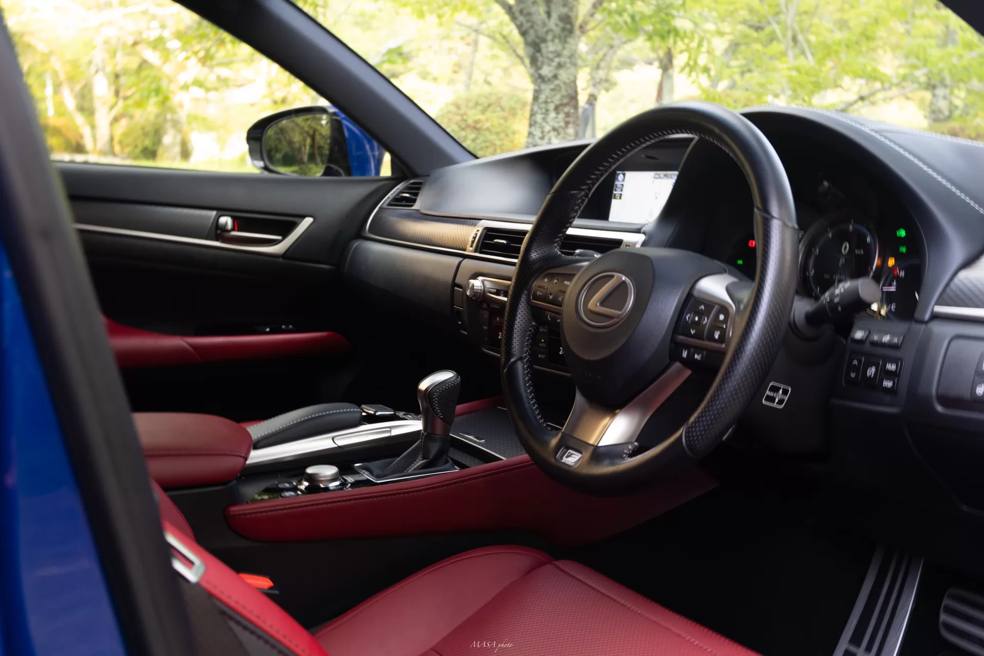 レクサス GS 300h F SPORT 2018年式 ダークローズ インテリア 運転席回り