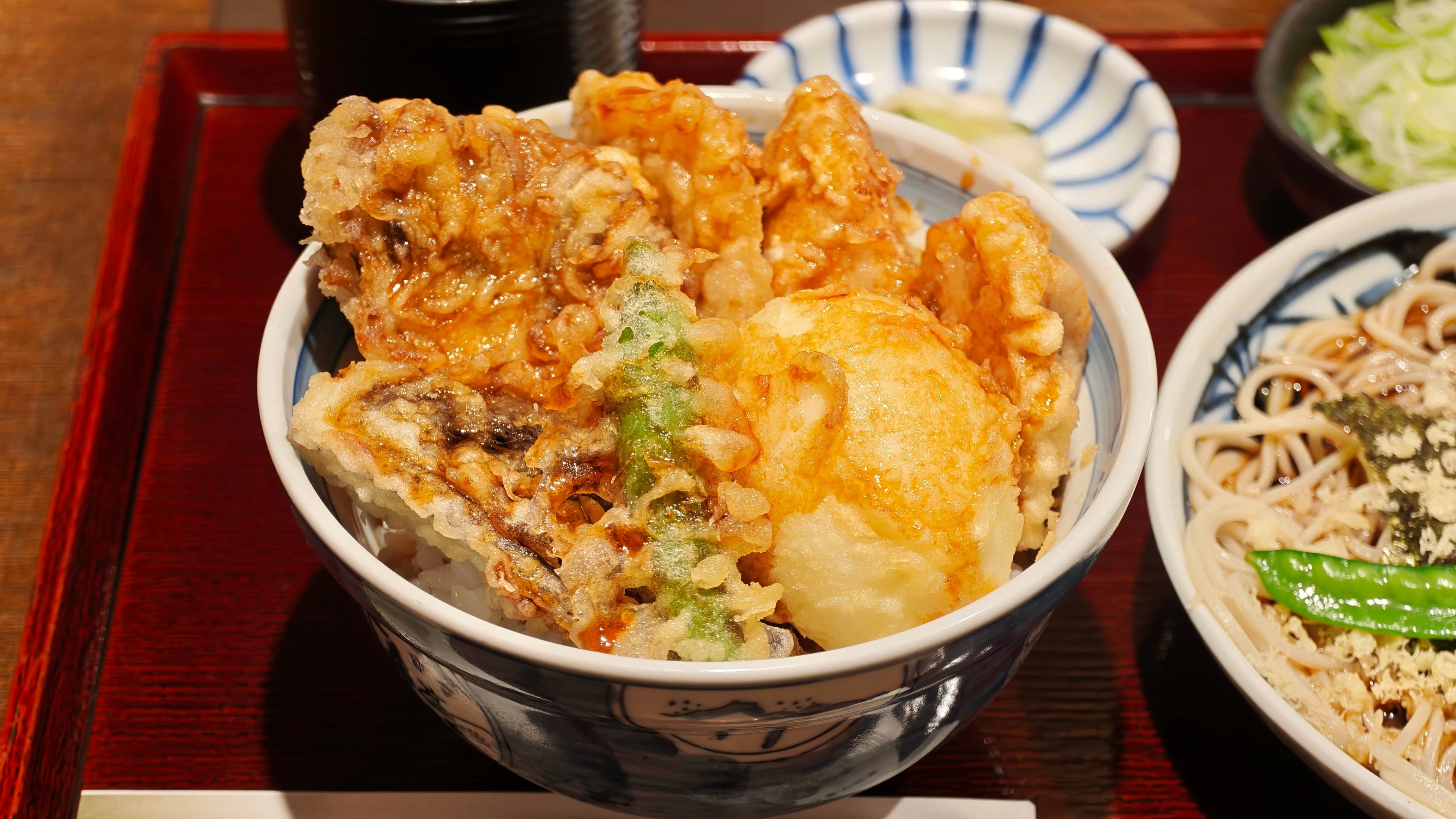 戸隠そば ＪＲ静岡駅店 若鶏と半熟卵の天丼 静岡市葵区 グルメ